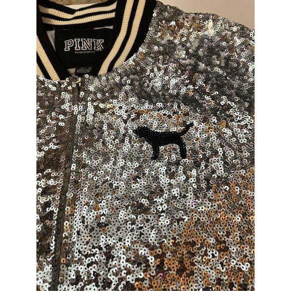 RARE Victoria's Secret Pink Full Sequin BLING Varsity Jacket Fashion Show 2013 C - Picture 10 of 15